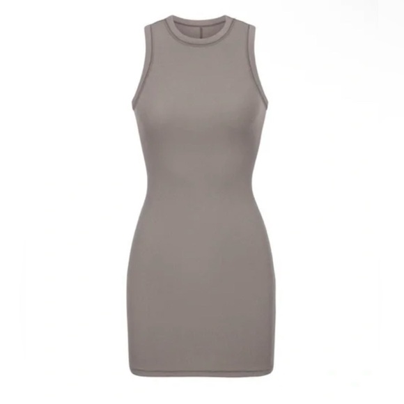 SKIMS Dresses & Skirts - NWT • SKIMS • COTTON RIB TANK DRESS • SMOKE • MEDIUM • LOUNGEWEAR • GREY
